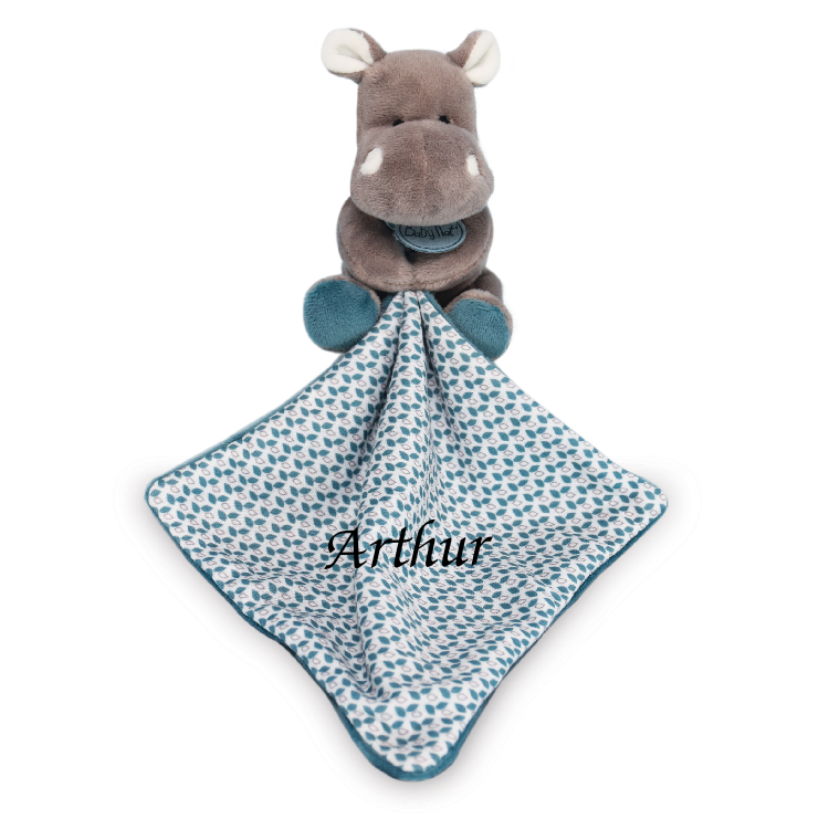  - bazile lhippo - peluche avec bleu 18 cm 